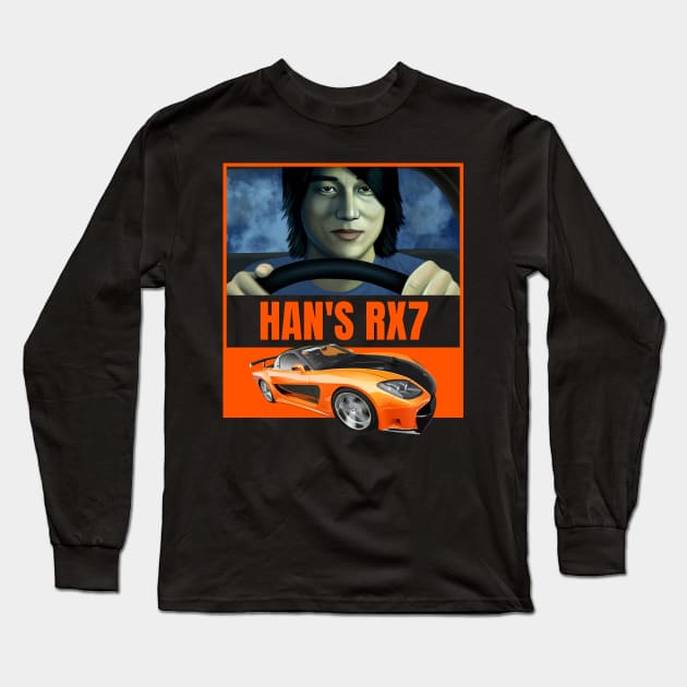 Han's Veilside RX7 ( Fast and Furious ) Long Sleeve T-Shirt by MOTOSHIFT